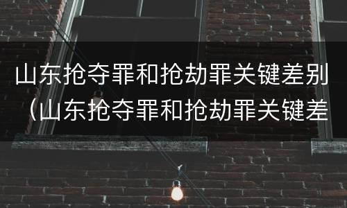 山东抢夺罪和抢劫罪关键差别（山东抢夺罪和抢劫罪关键差别在哪）