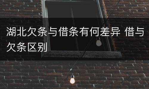 湖北欠条与借条有何差异 借与欠条区别
