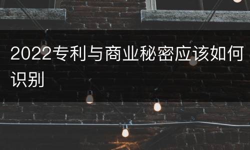 2022专利与商业秘密应该如何识别