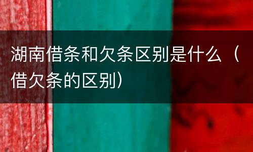 湖南借条和欠条区别是什么（借欠条的区别）