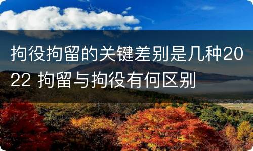 拘役拘留的关键差别是几种2022 拘留与拘役有何区别