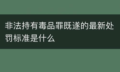 非法持有毒品罪既遂的最新处罚标准是什么