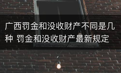 广西罚金和没收财产不同是几种 罚金和没收财产最新规定