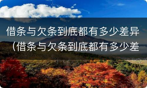 借条与欠条到底都有多少差异（借条与欠条到底都有多少差异呢）