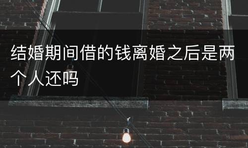 结婚期间借的钱离婚之后是两个人还吗