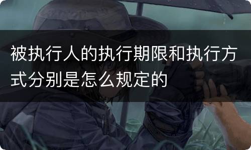 被执行人的执行期限和执行方式分别是怎么规定的