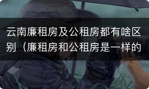 云南廉租房及公租房都有啥区别（廉租房和公租房是一样的吗）