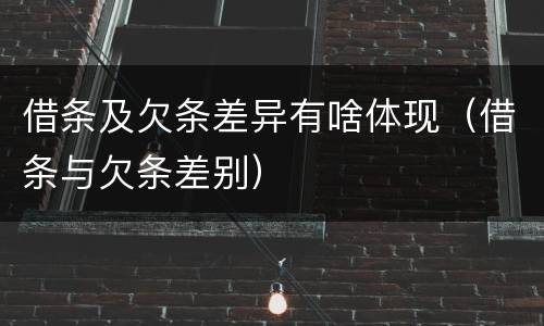 借条及欠条差异有啥体现（借条与欠条差别）