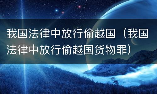 我国法律中放行偷越国（我国法律中放行偷越国货物罪）