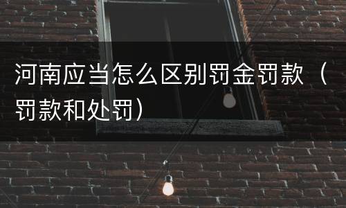 河南应当怎么区别罚金罚款（罚款和处罚）