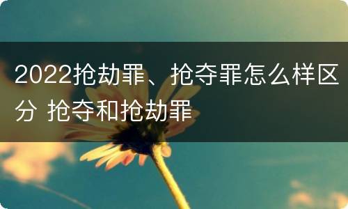 2022抢劫罪、抢夺罪怎么样区分 抢夺和抢劫罪