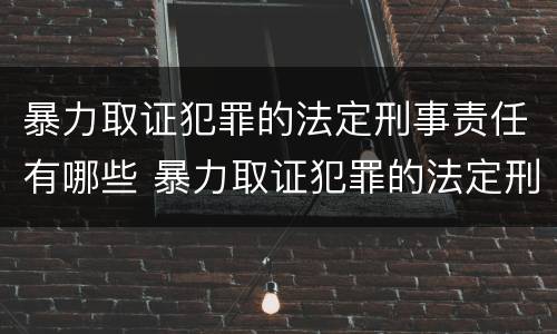 暴力取证犯罪的法定刑事责任有哪些 暴力取证犯罪的法定刑事责任有哪些