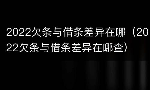 2022欠条与借条差异在哪（2022欠条与借条差异在哪查）