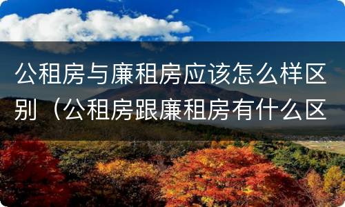 公租房与廉租房应该怎么样区别（公租房跟廉租房有什么区别）
