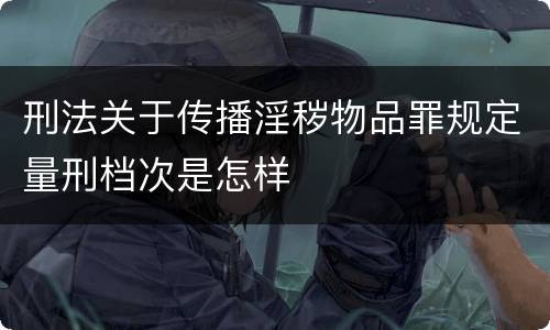 刑法关于传播淫秽物品罪规定量刑档次是怎样