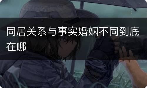 同居关系与事实婚姻不同到底在哪