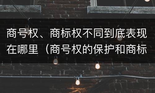 商号权、商标权不同到底表现在哪里（商号权的保护和商标权的保护一样是全国性范围的）