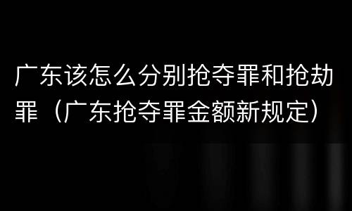 广东该怎么分别抢夺罪和抢劫罪（广东抢夺罪金额新规定）