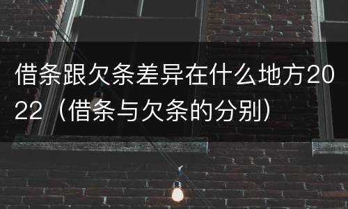 借条跟欠条差异在什么地方2022（借条与欠条的分别）