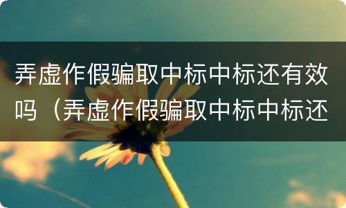 弄虚作假骗取中标中标还有效吗（弄虚作假骗取中标中标还有效吗知乎）