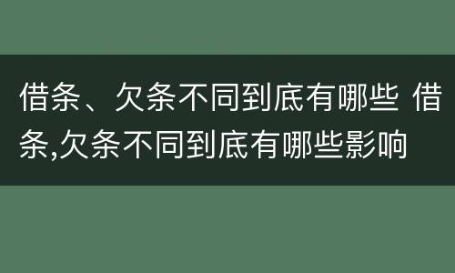 借条、欠条不同到底有哪些 借条,欠条不同到底有哪些影响