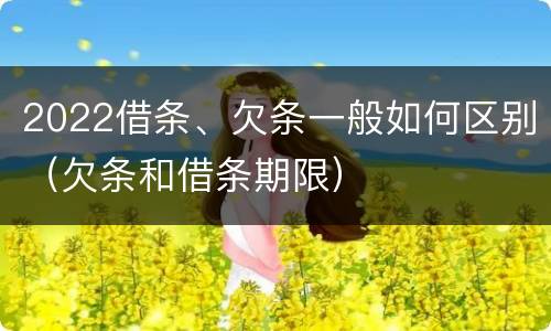 2022借条、欠条一般如何区别（欠条和借条期限）