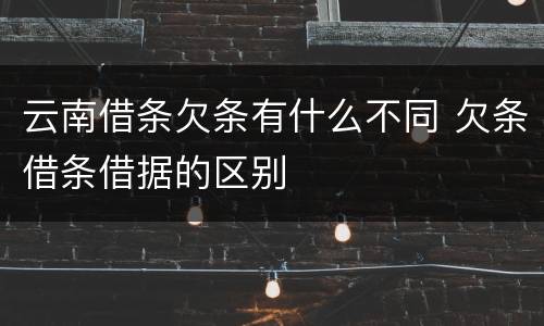 云南借条欠条有什么不同 欠条借条借据的区别
