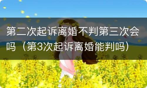第二次起诉离婚不判第三次会吗（第3次起诉离婚能判吗）
