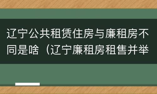 辽宁公共租赁住房与廉租房不同是啥(辽宁廉租房租售并举)