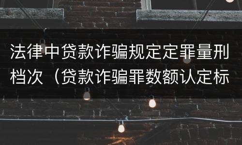 法律中贷款诈骗规定定罪量刑档次（贷款诈骗罪数额认定标准）