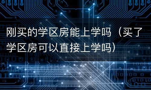 刚买的学区房能上学吗（买了学区房可以直接上学吗）