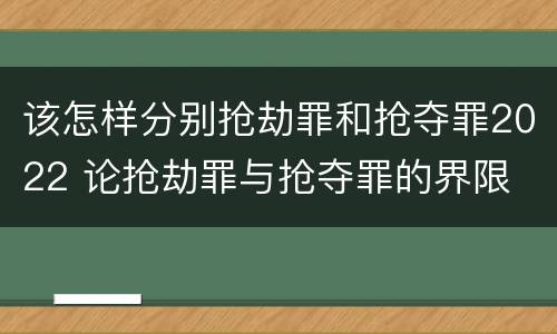 该怎样分别抢劫罪和抢夺罪2022 论抢劫罪与抢夺罪的界限