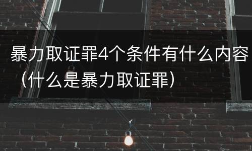 暴力取证罪4个条件有什么内容（什么是暴力取证罪）