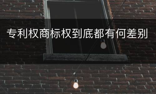 专利权商标权到底都有何差别