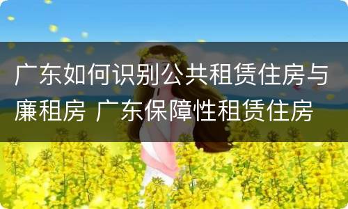 广东如何识别公共租赁住房与廉租房 广东保障性租赁住房