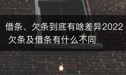 借条、欠条到底有啥差异2022 欠条及借条有什么不同