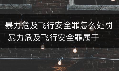暴力危及飞行安全罪怎么处罚 暴力危及飞行安全罪属于
