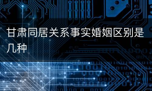 甘肃同居关系事实婚姻区别是几种