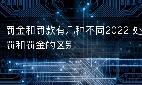罚金和罚款有几种不同2022 处罚和罚金的区别