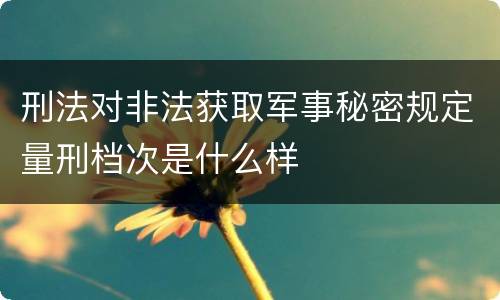 刑法对非法获取军事秘密规定量刑档次是什么样