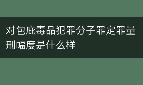 对包庇毒品犯罪分子罪定罪量刑幅度是什么样