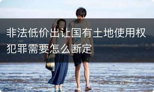 非法低价出让国有土地使用权犯罪需要怎么断定