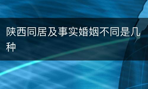 陕西同居及事实婚姻不同是几种