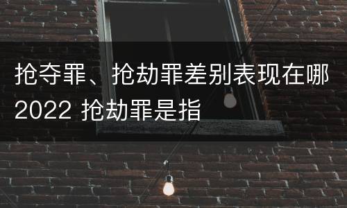 抢夺罪、抢劫罪差别表现在哪2022 抢劫罪是指