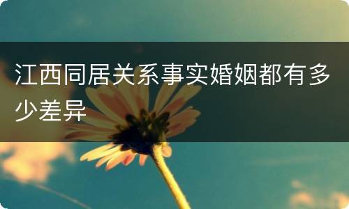 江西同居关系事实婚姻都有多少差异