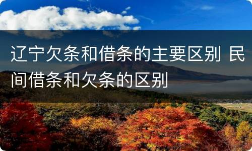 辽宁欠条和借条的主要区别 民间借条和欠条的区别