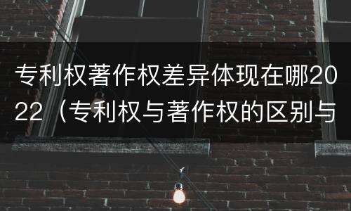 专利权著作权差异体现在哪2022（专利权与著作权的区别与联系）