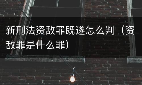 新刑法资敌罪既遂怎么判（资敌罪是什么罪）
