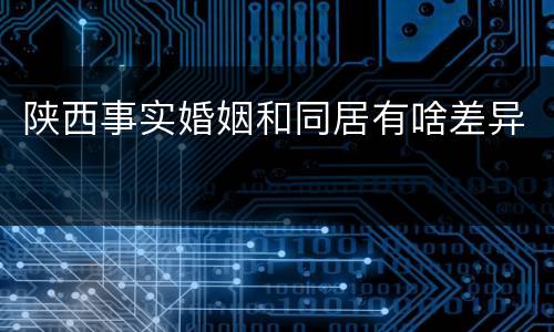 陕西事实婚姻和同居有啥差异