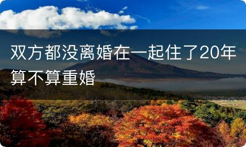 双方都没离婚在一起住了20年算不算重婚
